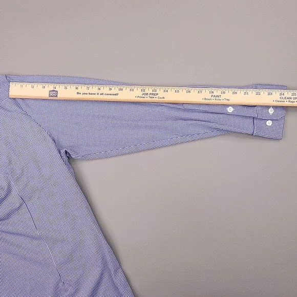 Mizzen + Main Shirt Mens XL Trim Fit Blue Gingham Plaid Spinnaker Collection USA - Picture 11 of 12